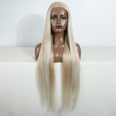 Blonde Long Cosplay Lace Wigs 38 Inch Synthetic Lace Front Wigs