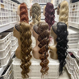 Collection of Long Curly Drawstring Ponytail Synthetic