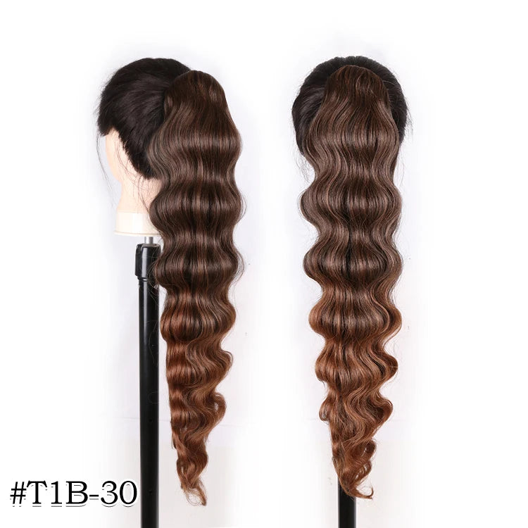 Long Curly Drawstring Ponytail Synthetic 