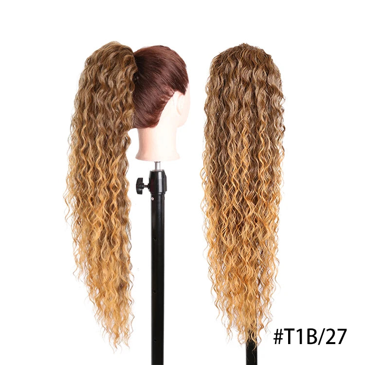 Long Curly Drawstring Ponytail Synthetic 