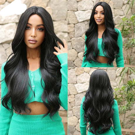 Long Curly Wave Synthetic Wigs Wigs with Bangs