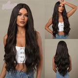 Long Curly Wave Synthetic Wigs Wigs with Bangs