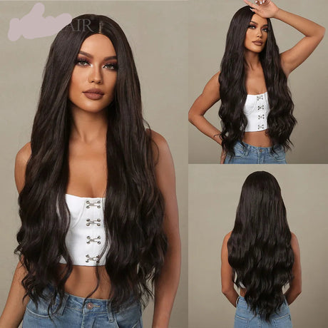 Long Curly Wave Synthetic Wigs Wigs with Bangs