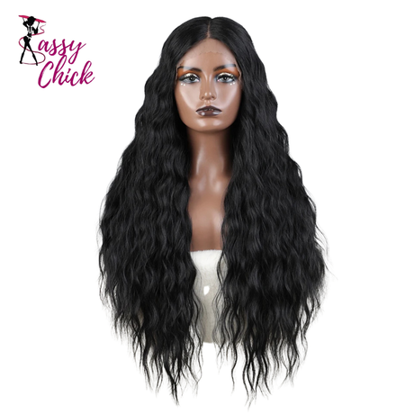 Long Curly Wavy Ombre Highlight Synthetic Heat Resistant Wigs Sassy Chick Logo