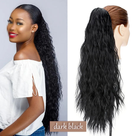 dark black ponytail extension