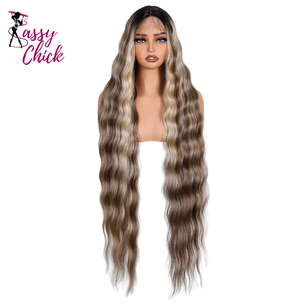 Long Deep Body Wavy Synthetic Lace Front Wigs Sassy Chick Logo