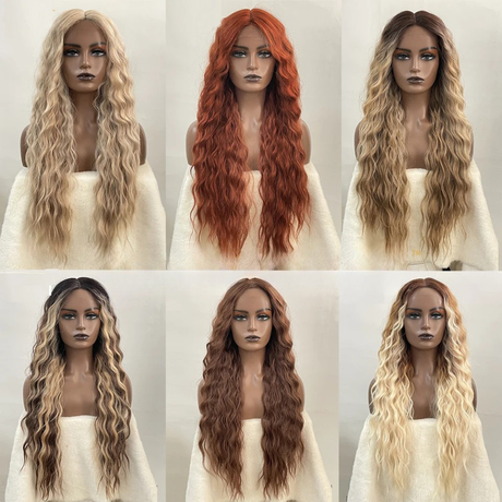 Collection of Long Deep Heat Resistant Synthetic Wavy Wigs