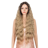 Blonde Long Deep Wavy Synthetic Lace High Temperature Wigs