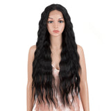 Black Long Deep Wavy Synthetic Lace High Temperature Wigs
