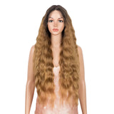 Orange Long Deep Wavy Synthetic Lace High Temperature Wigs