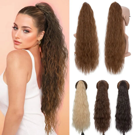 Collection of curly wavy ponytail hairpiece