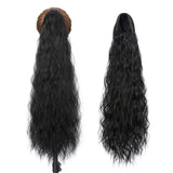 black ponytail curly wavy 