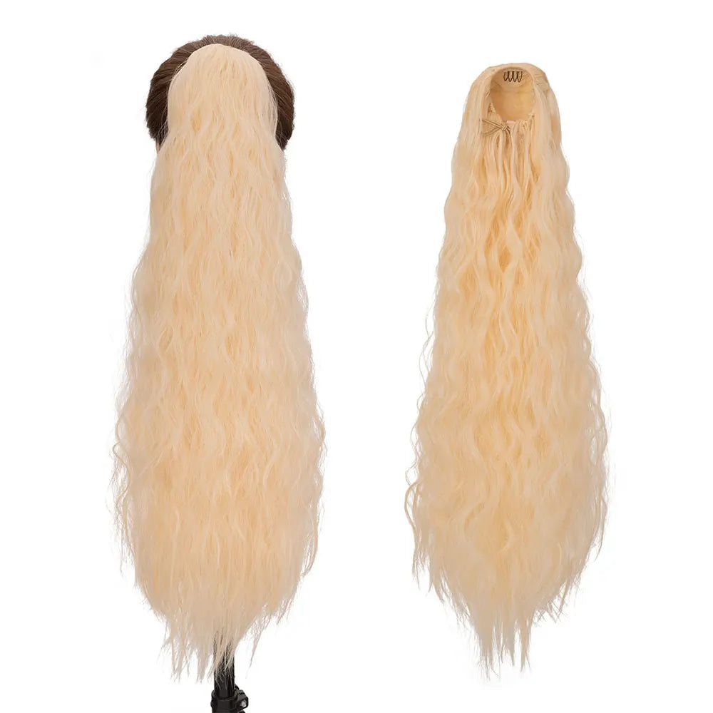 light blonde ponytail curly 