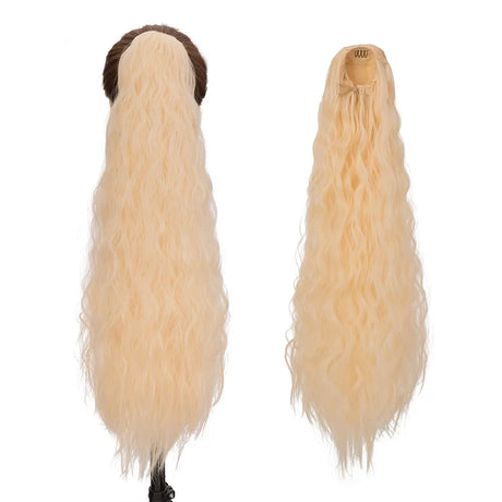 light blonde ponytail curly 