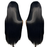 Back of Long Silky Straight Futura Synthetic Lace Front Wigs