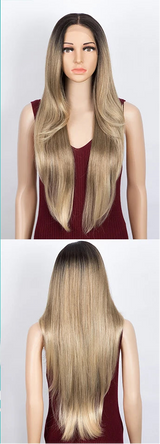 Blonde Long Straight 13X4 Lace Synthetic Lace Front Wig