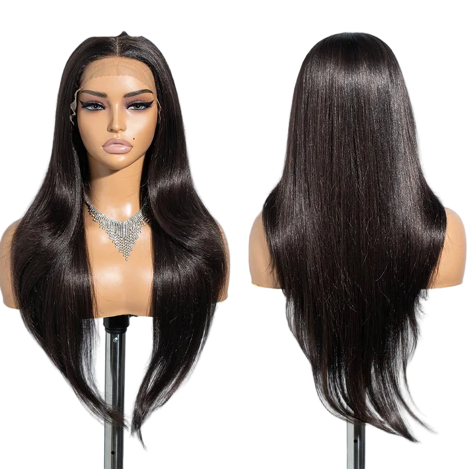 Black Long Straight 13X4 Lace Synthetic Lace Front Wig