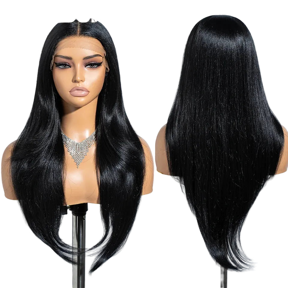 Black Long Straight 13X4 Lace Synthetic Lace Front Wig