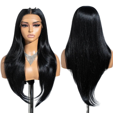 Black Long Straight 13X4 Lace Synthetic Lace Front Wig