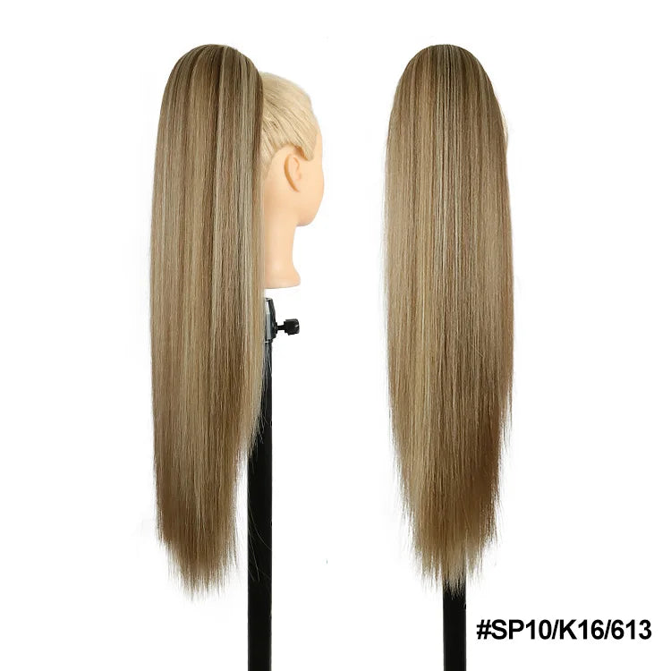 Long Straight Drawstring Ponytail Synthetic Hair Extensions