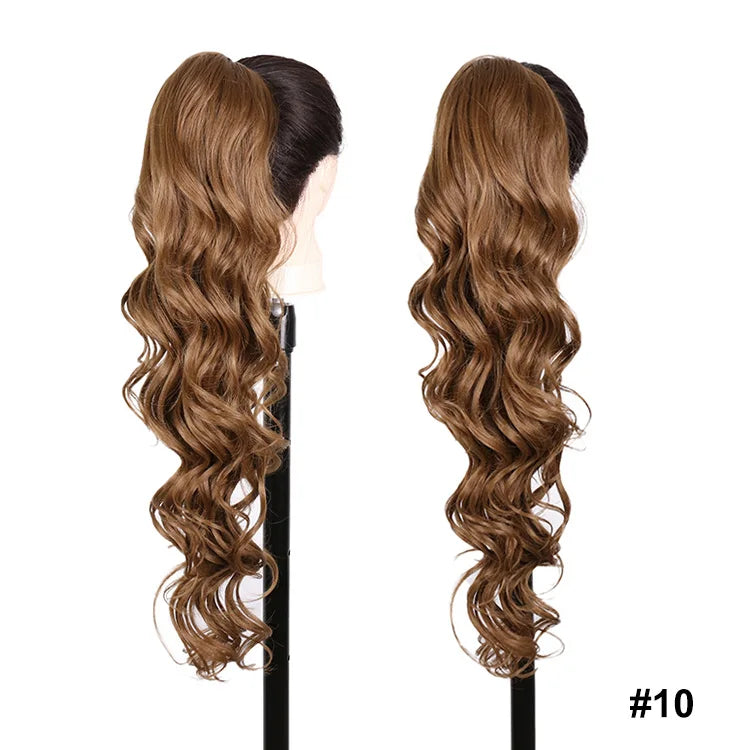 Long Straight Drawstring Ponytail Synthetic Hair Extensions