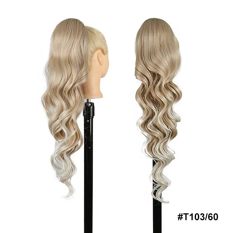 Long Straight Drawstring Ponytail Synthetic Hair Extensions