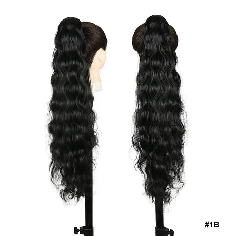 Long Straight Drawstring Ponytail Synthetic Hair Extensions