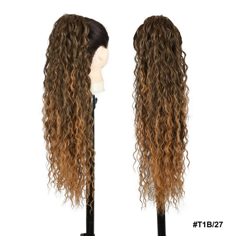 Long Straight Drawstring Ponytail Synthetic Hair Extensions