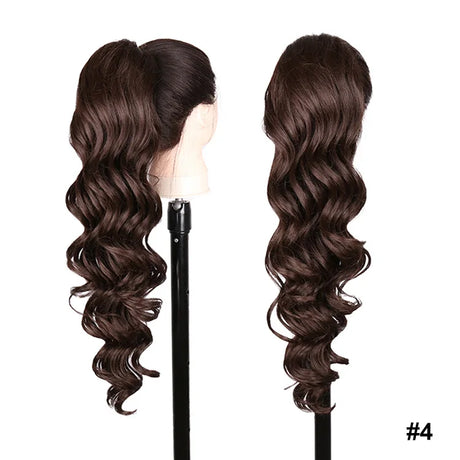 Long Straight Drawstring Ponytail Synthetic Hair Extensions