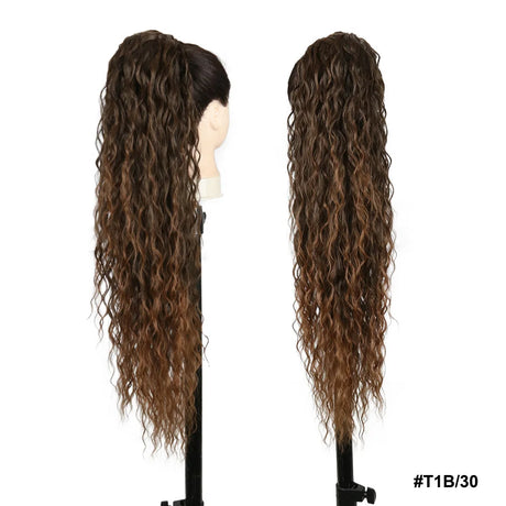 Long Straight Drawstring Ponytail Synthetic Hair Extensions