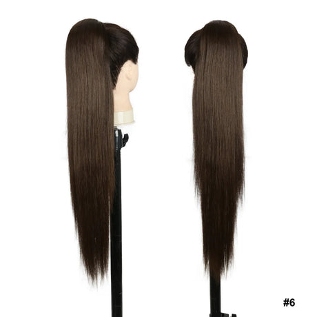Long Straight Drawstring Ponytail Synthetic Hair Extensions