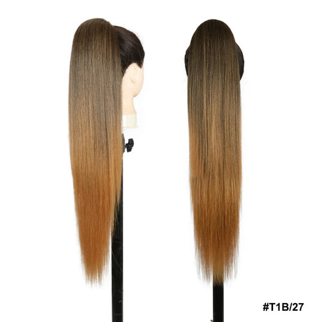 Long Straight Drawstring Ponytail Synthetic Hair Extensions
