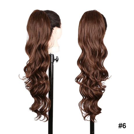 Long Straight Drawstring Ponytail Synthetic Hair Extensions
