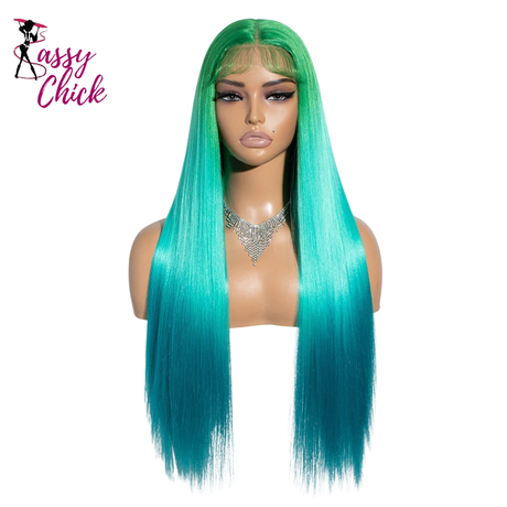 Long Straight Synthetic Easy Wear Cosplay Wigs Sassy Chick Logo
