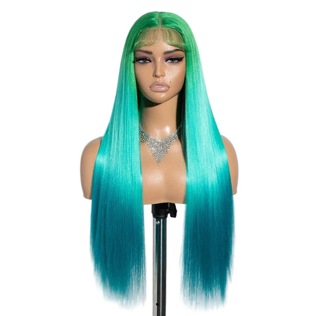 Blue Long Straight Synthetic Easy Wear Cosplay Wigs