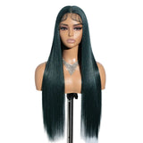 Green Long Straight Synthetic Easy Wear Cosplay Wigs