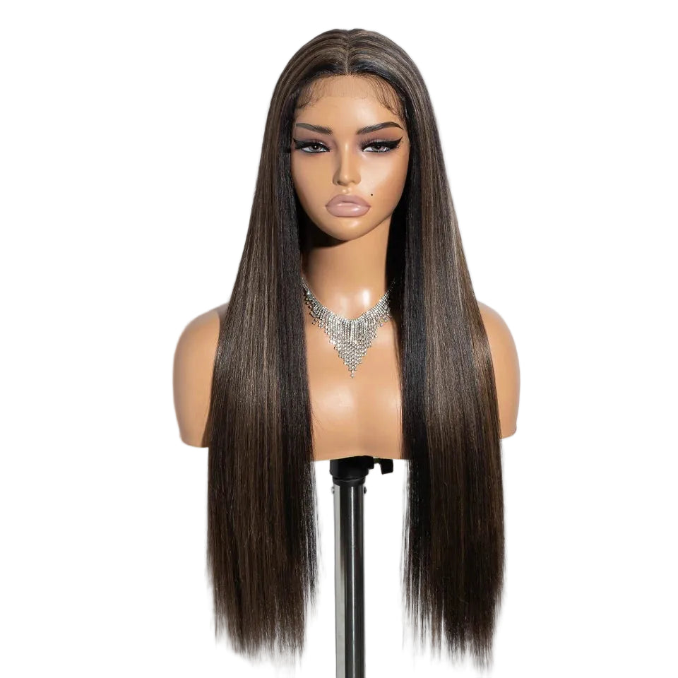 Light Black Long Straight Synthetic Easy Wear Cosplay Wigs