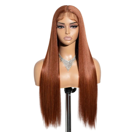 Orange Long Straight Synthetic Easy Wear Cosplay Wigs