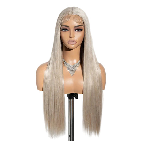 Light Gray Long Straight Synthetic Easy Wear Cosplay Wigs