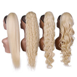 Collection of Long Wavy Braided Blonde Synthetic Ponytail
