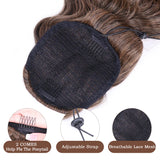 Cap of Long Wavy Braided Blonde Synthetic Ponytail