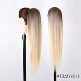 Long Wavy Braided Blonde Synthetic Ponytail