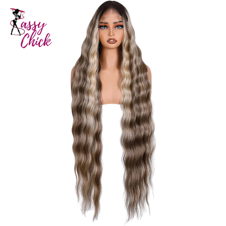 Long Wavy Lace Noble Synthetic Lace Front Wig Sassy Chick Logo