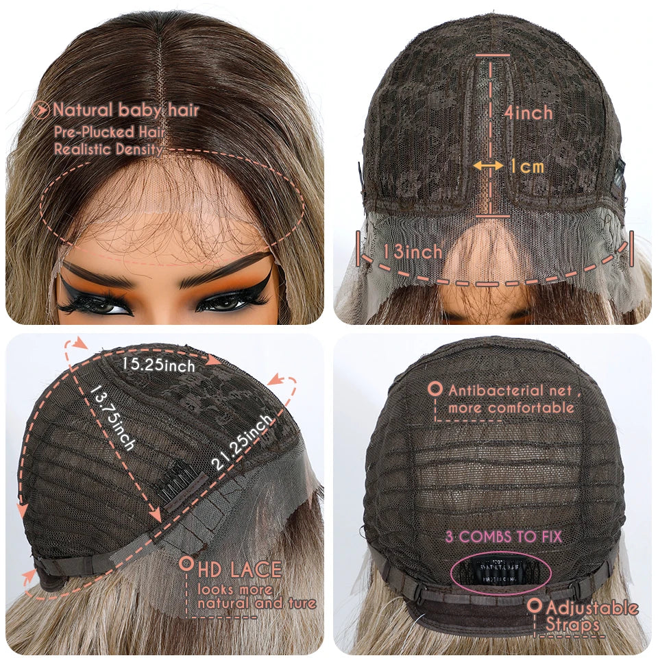 Details of Long Wavy Lace Noble Synthetic Lace Front Wig