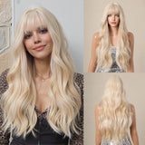 Long Wavy Ombre Blonde Synthetic Wig
