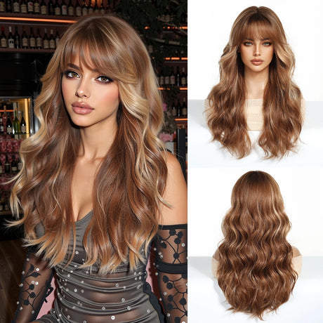 Long Wavy Ombre Blonde Synthetic Wig