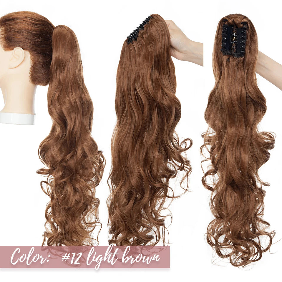 light brown wavy ponytail