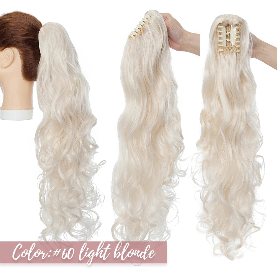 light blonde wavy ponytail