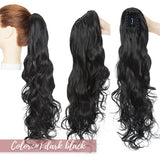 dark black wavy ponytail