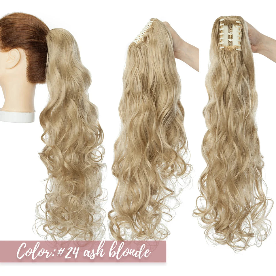ash blonde wavy ponytail